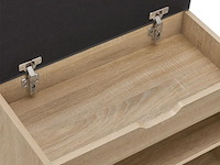 Schoenenkast / schoenenrek 2 vakken - 60 x 30 x 44 cm - houtkleur - incl. zitkussen - afbeelding 7 van  10
