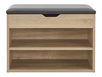 Schoenenkast / schoenenrek 2 vakken - 60 x 30 x 44 cm - houtkleur - incl. zitkussen - afbeelding 4 van  10