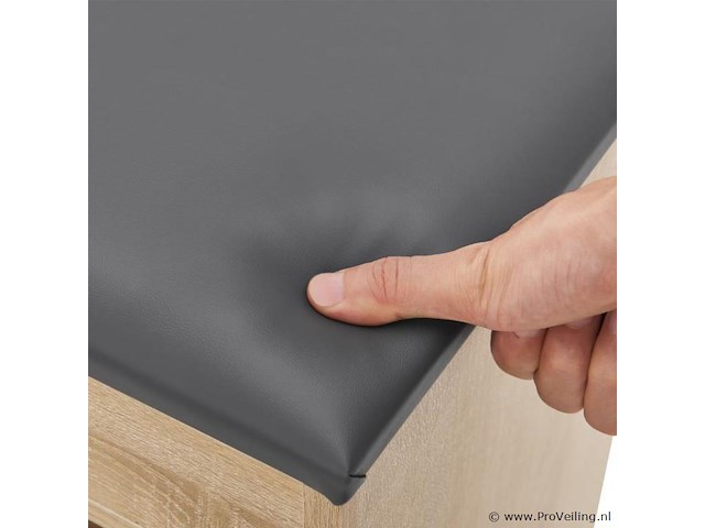 Schoenenkast / schoenenrek 2 vakken - 60 x 30 x 44 cm - houtkleur - incl. zitkussen - afbeelding 9 van  10