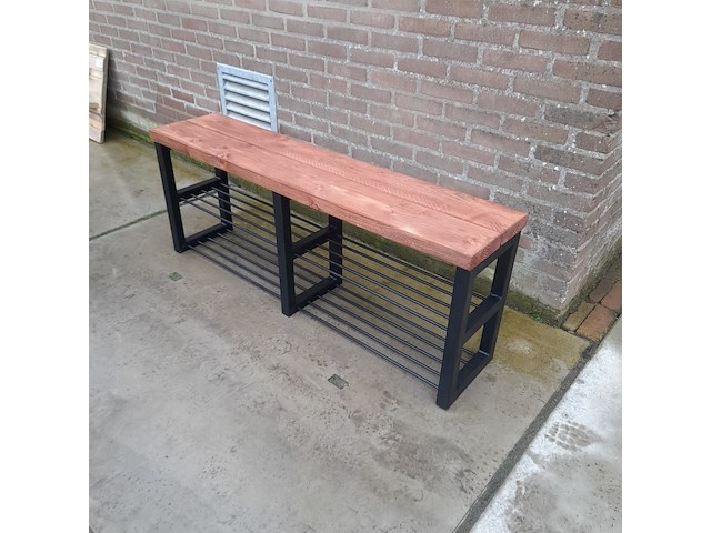 Schoenenrek met metalen frame, 140 x 32 x 55 cm hoog - afbeelding 1 van  5