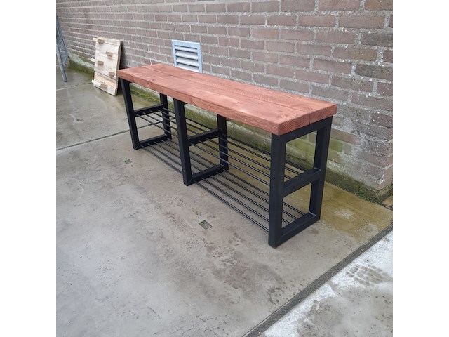 Schoenenrek met metalen frame, 140 x 32 x 55 cm hoog - afbeelding 2 van  5