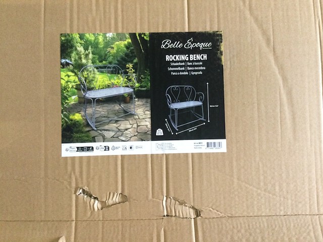 Schommel tuinbank esschert design, belle epoque mf075, grijs - afbeelding 3 van  4