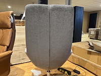 Schommelfauteuil, grijs stof, manueel verstelbaar, chromen poot - afbeelding 3 van  4