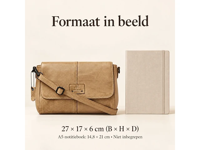 Schoudertas dr amsterdam, beige - afbeelding 6 van  6