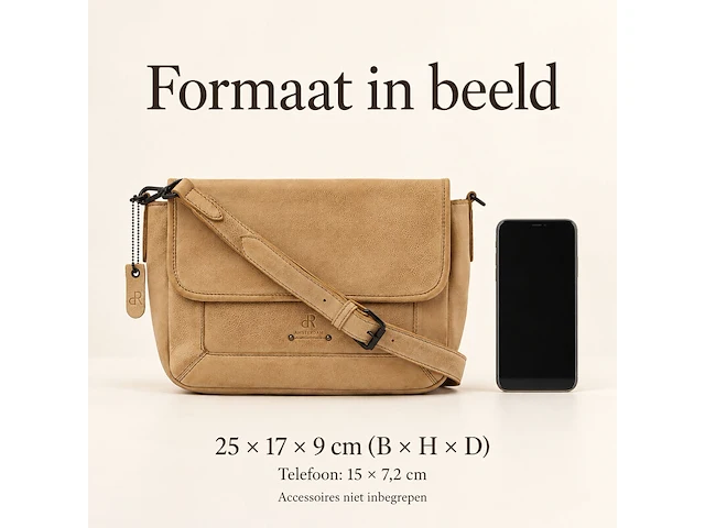 Schoudertas dr amsterdam, beige - afbeelding 6 van  6