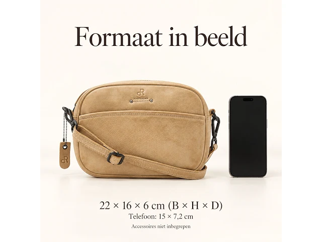 Schoudertas dr amsterdam, beige - afbeelding 6 van  6