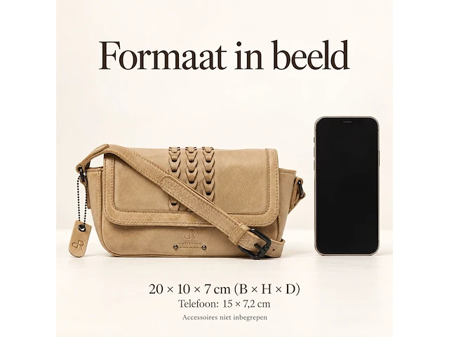 Schoudertas dr amsterdam, beige - afbeelding 6 van  6