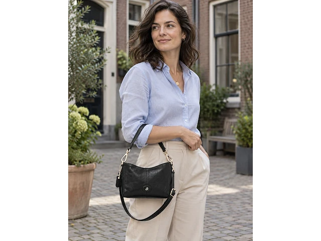 Schoudertas dr amsterdam, black - afbeelding 5 van  6