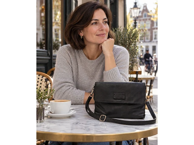 Schoudertas dr amsterdam, black - afbeelding 5 van  6