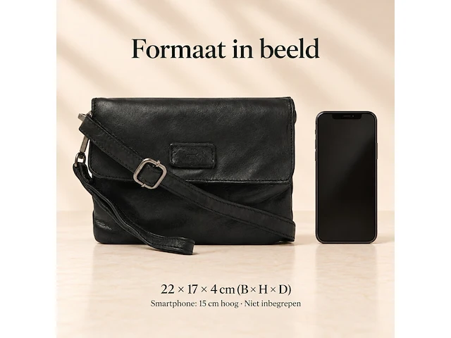 Schoudertas dr amsterdam, black - afbeelding 6 van  6