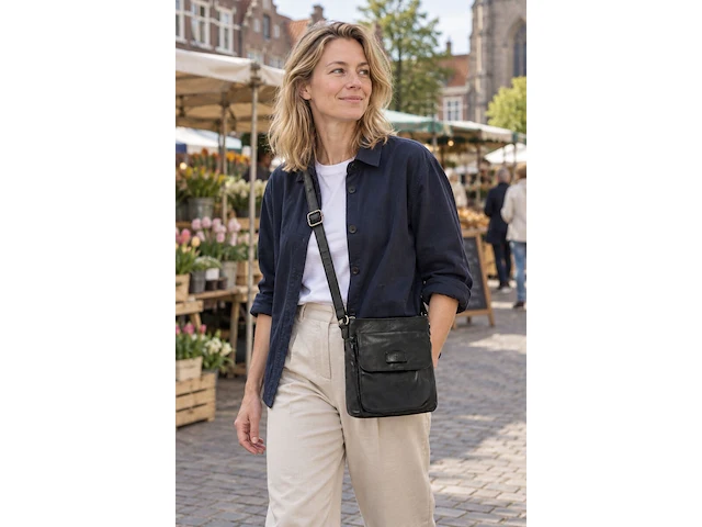 Schoudertas dr amsterdam, black - afbeelding 5 van  6