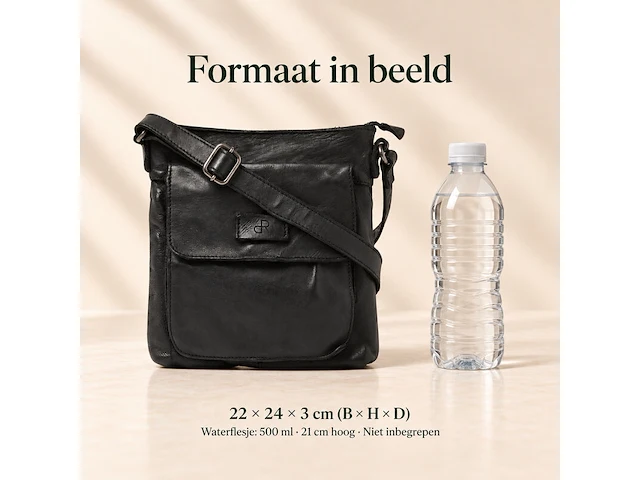 Schoudertas dr amsterdam, black - afbeelding 6 van  6