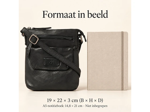 Schoudertas dr amsterdam, black - afbeelding 6 van  6