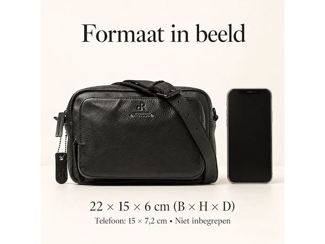 Schoudertas dr amsterdam, black - afbeelding 6 van  6