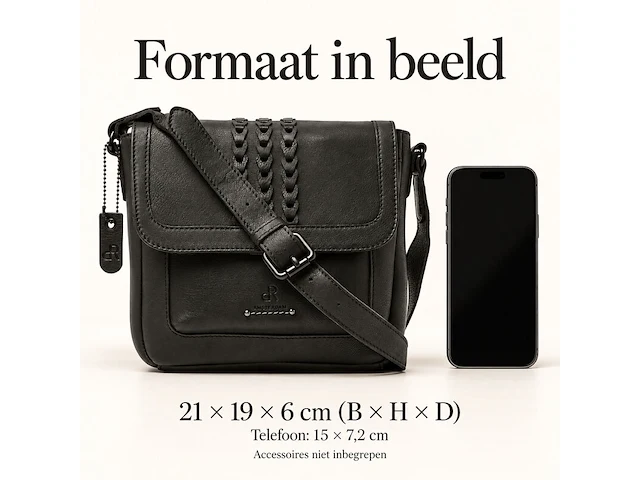 Schoudertas dr amsterdam, black - afbeelding 6 van  6