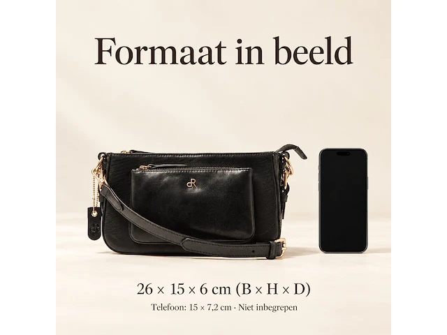 Schoudertas dr amsterdam, black - afbeelding 8 van  8