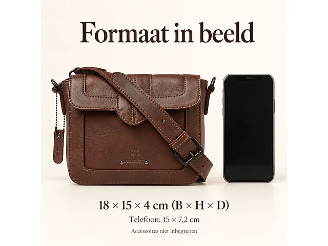 Schoudertas dr amsterdam, brown - afbeelding 6 van  6