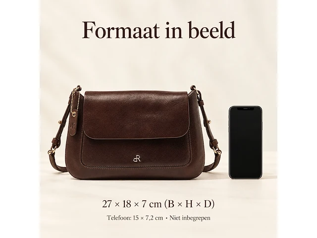 Schoudertas dr amsterdam, brown - afbeelding 8 van  8