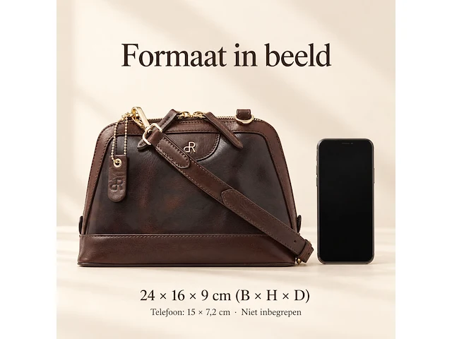 Schoudertas dr amsterdam, brown - afbeelding 8 van  8