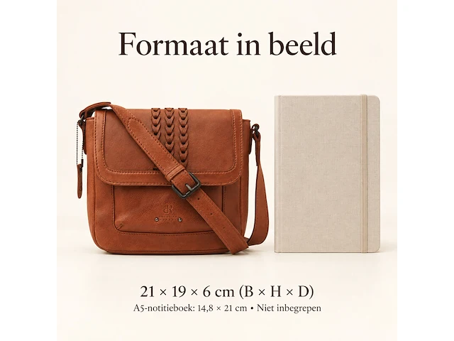Schoudertas dr amsterdam, camel - afbeelding 6 van  6