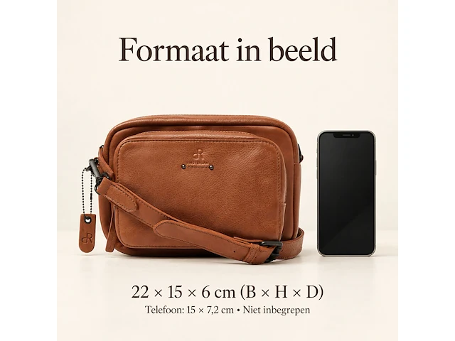 Schoudertas dr amsterdam, camel - afbeelding 6 van  6