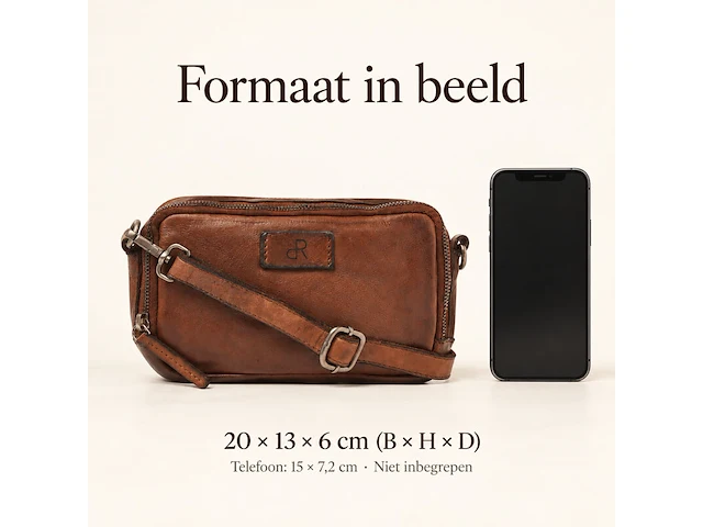 Schoudertas dr amsterdam, chestnut - afbeelding 6 van  6