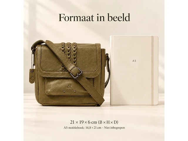 Schoudertas dr amsterdam, olive - afbeelding 6 van  6