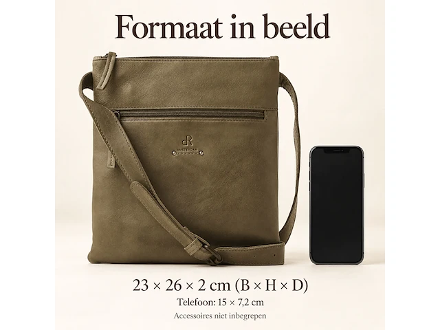 Schoudertas dr amsterdam, olive - afbeelding 6 van  6
