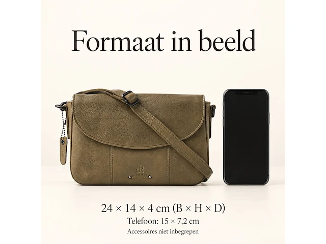Schoudertas dr amsterdam, olive - afbeelding 6 van  6