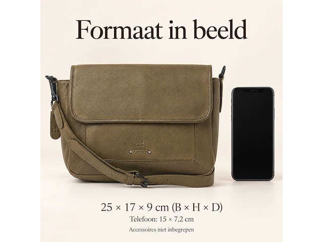 Schoudertas dr amsterdam, olive - afbeelding 6 van  6