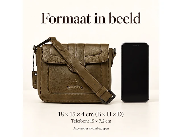Schoudertas dr amsterdam, olive - afbeelding 6 van  6