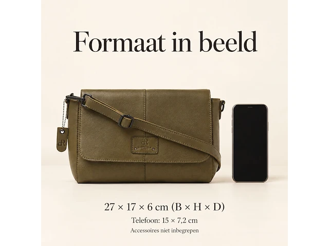 Schoudertas dr amsterdam, olive - afbeelding 6 van  6