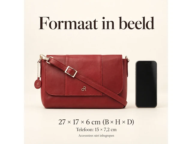 Schoudertas dr amsterdam, red - afbeelding 6 van  6