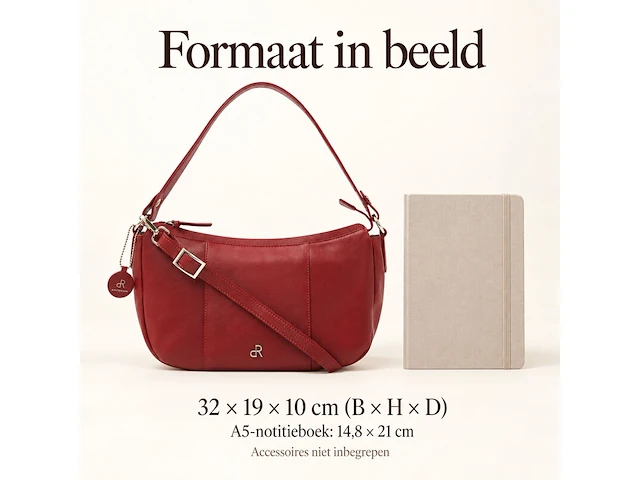 Schoudertas dr amsterdam, red - afbeelding 6 van  6