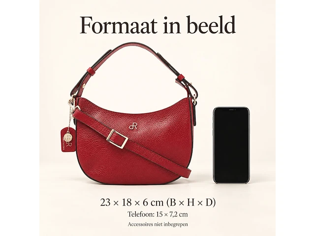 Schoudertas dr amsterdam, red - afbeelding 6 van  6