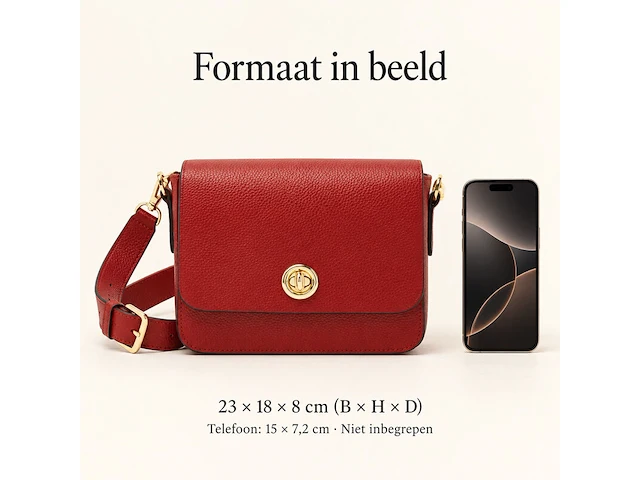 Schoudertas dr amsterdam, tango red - afbeelding 6 van  6