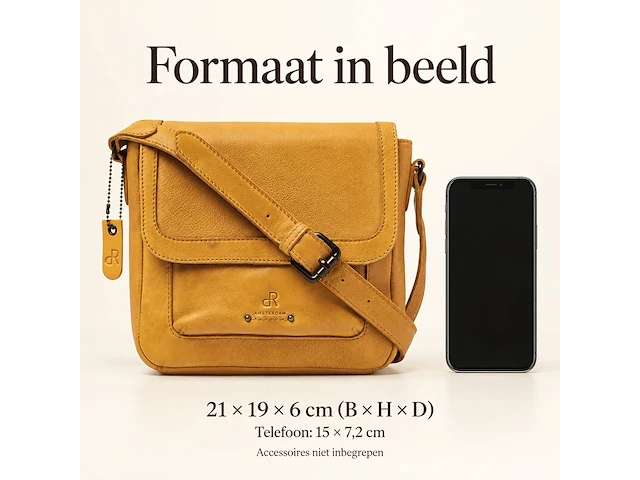Schoudertas dr amsterdam, yellow - afbeelding 6 van  6