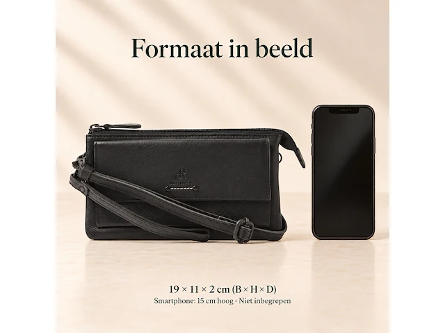 Schoudertas en clutch dr amsterdam, black - afbeelding 6 van  6