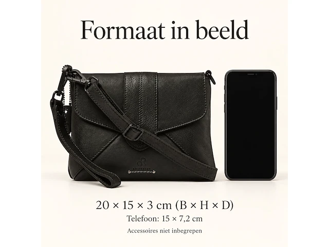 Schoudertas en clutch dr amsterdam, black - afbeelding 6 van  6