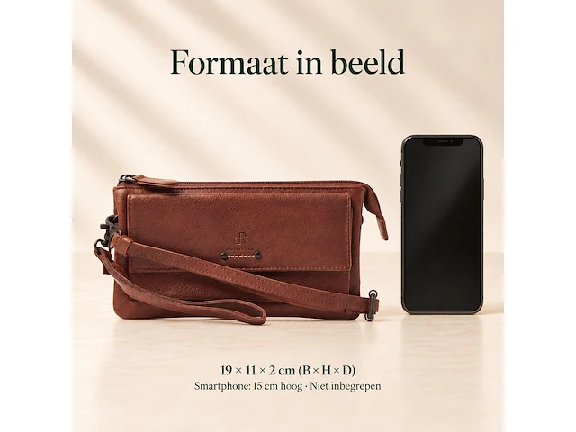 Schoudertas en clutch dr amsterdam, brown - afbeelding 6 van  6