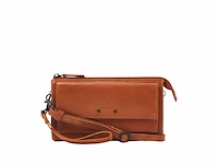 Schoudertas en clutch dr amsterdam, camel