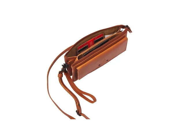 Schoudertas en clutch dr amsterdam, camel - afbeelding 3 van  6