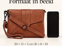 Schoudertas en clutch dr amsterdam, camel - afbeelding 6 van  6