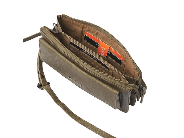 Schoudertas en clutch dr amsterdam, olive - afbeelding 3 van  6