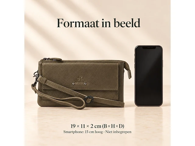 Schoudertas en clutch dr amsterdam, olive - afbeelding 6 van  6