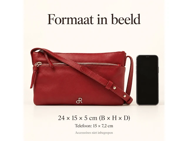 Schoudertas en clutch dr amsterdam, red - afbeelding 6 van  6