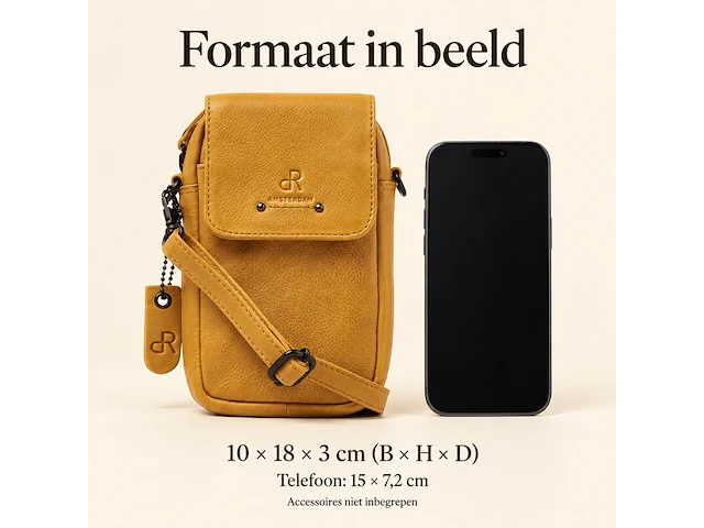 Schoudertasje dr amsterdam, yellow - afbeelding 6 van  6