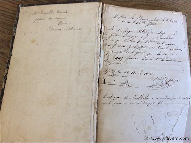 Schrift prijs inzendingen openbare werken +- 1868. - afbeelding 5 van  5