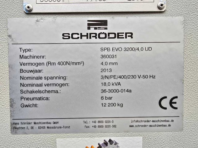 Schroder - 2013 - spb evo 3200/4,0 ud - cnc-zetbank - afbeelding 4 van  22