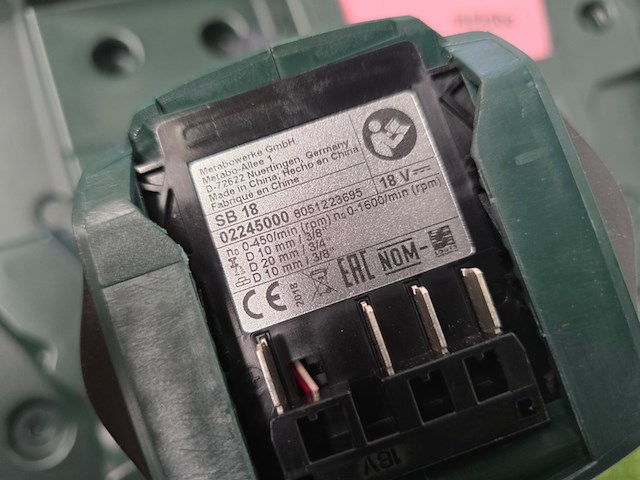 Schroefboormachine metabo, sb 18, groen - afbeelding 4 van  5